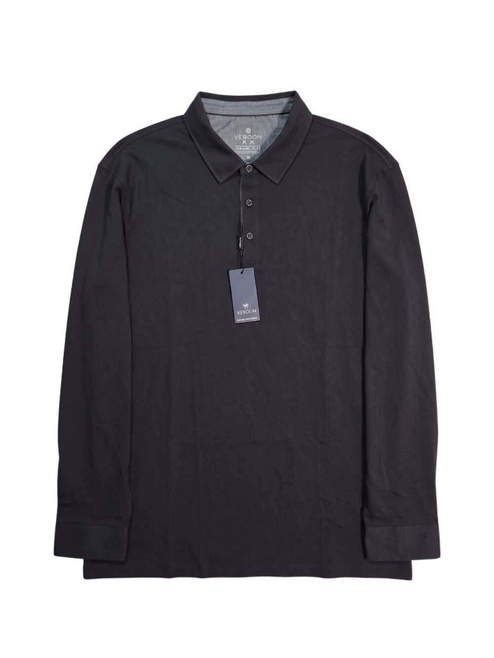 NWT | VEBOON Charcoal Grey Long Sleeve Dynamic Flex Polo Shirt 3XL